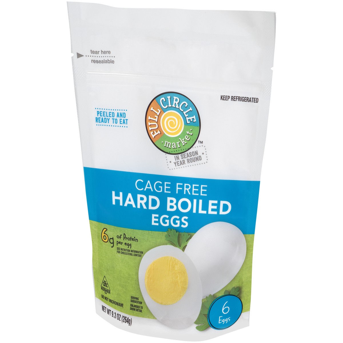 slide 8 of 10, Full Circle Market Cage Free Hard Boiled Eggs 6Ct, 9.3 oz