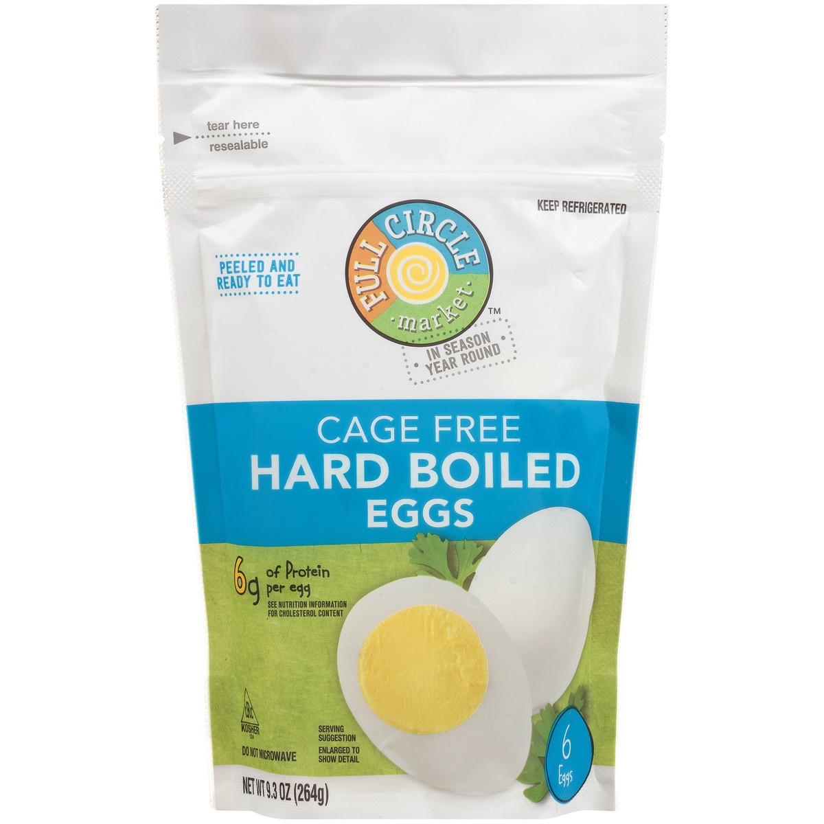 slide 10 of 10, Full Circle Market Cage Free Hard Boiled Eggs 6Ct, 9.3 oz