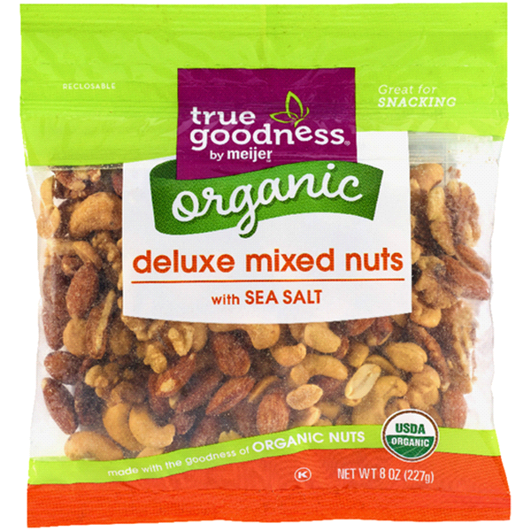 slide 1 of 1, True Goodness Organic Mixed Nuts Roasted & Salted, 8 oz