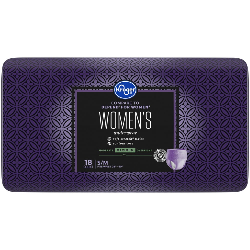 slide 2 of 5, Kroger Womens Sm Maximum Absorbency Underwear, 18 ct