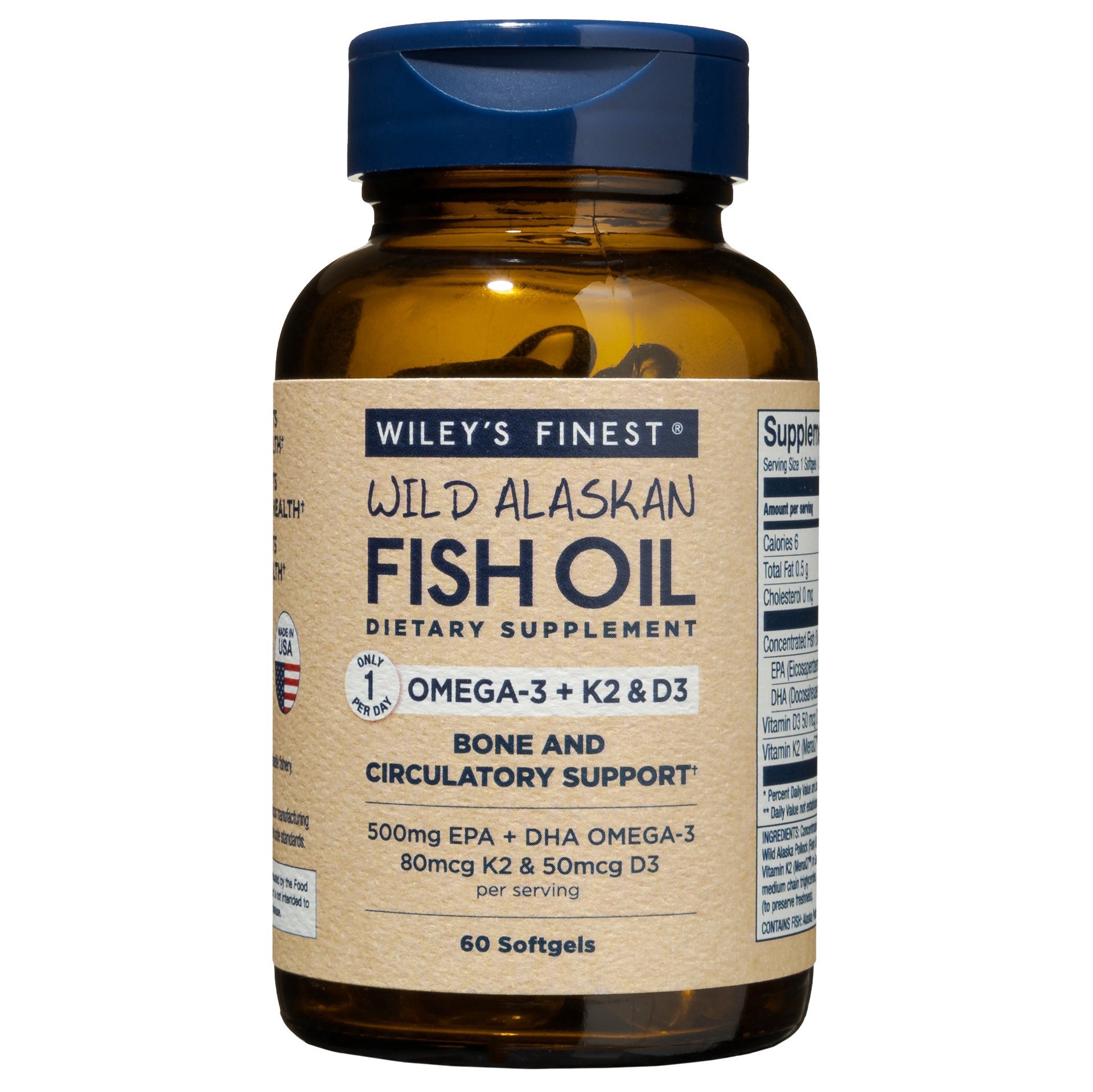 slide 1 of 1, Wiley's Finest Wild Alaskan Fish Oil, 60 ct