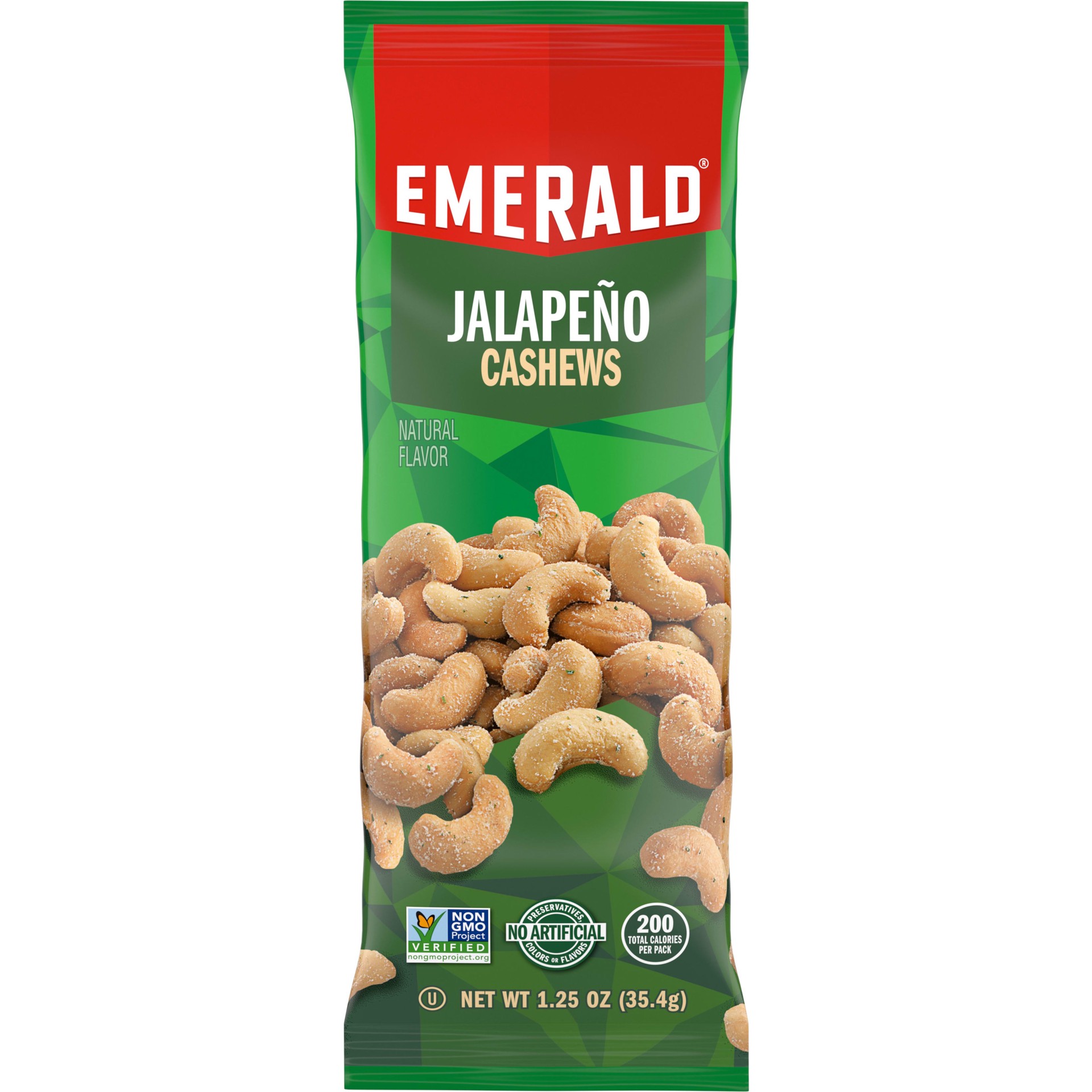 slide 1 of 5, Emerald Nuts Jalapeno Cashews, 1.25 oz, 1.25 oz