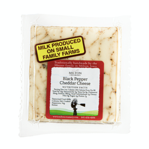 slide 1 of 1, Milton Creamery Black Pepper Cheddar Cheese, 6 oz