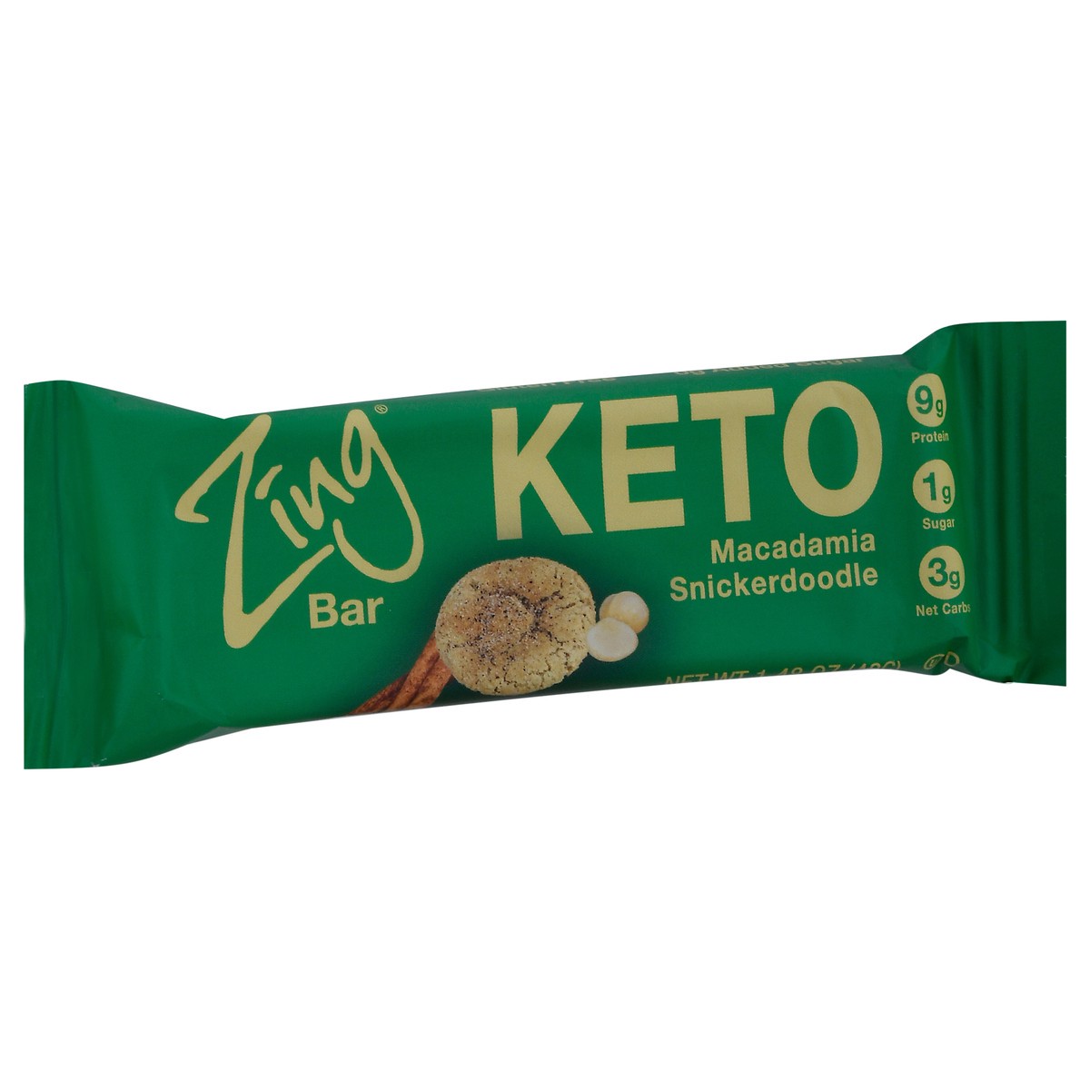 slide 2 of 12, Zing Macadamia Keto Bar Snickerdoodl, 1.41 oz