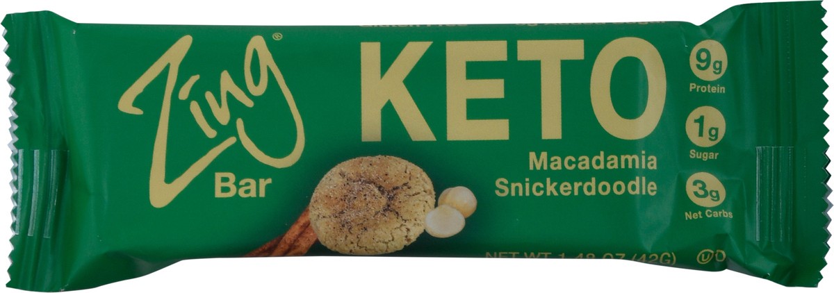 slide 5 of 12, Zing Macadamia Keto Bar Snickerdoodl, 1.41 oz