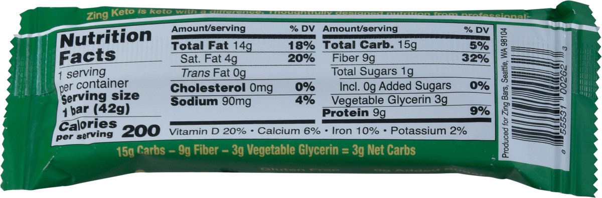 slide 11 of 12, Zing Macadamia Keto Bar Snickerdoodl, 1.41 oz
