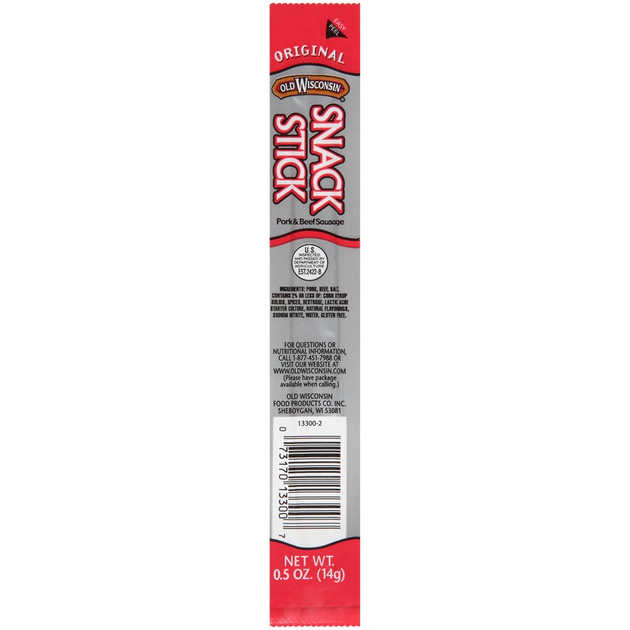 slide 1 of 4, Old Wisconsin Original Pork & Beef Sausage Snack Stick, 0.5 oz