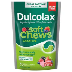 Dulcolax Saline Laxative Soft Chews, Mixed Berry Flavor, 30 Ct.