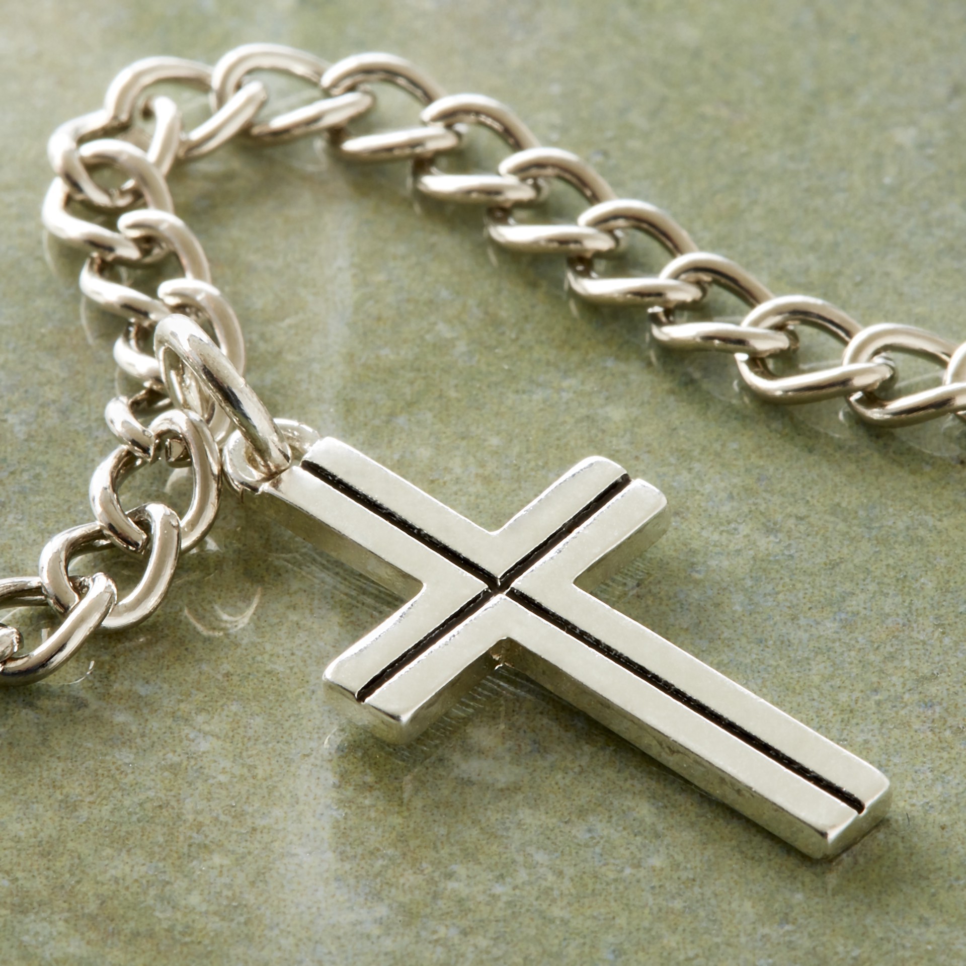 slide 3 of 3, Charmalong Antique Silver Plated Cross Charm By Bead Landing, 1.14 in x 0.53 in x 0.24 in