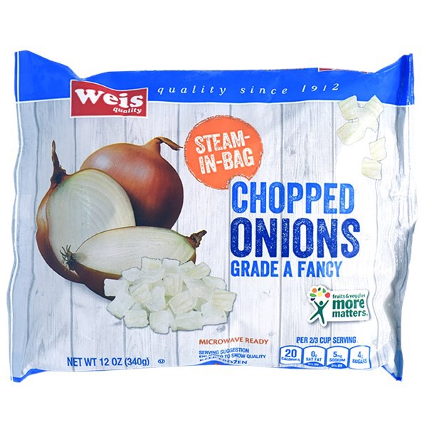 slide 1 of 1, Weis Quality Steamed Chopped Onion, 12 oz