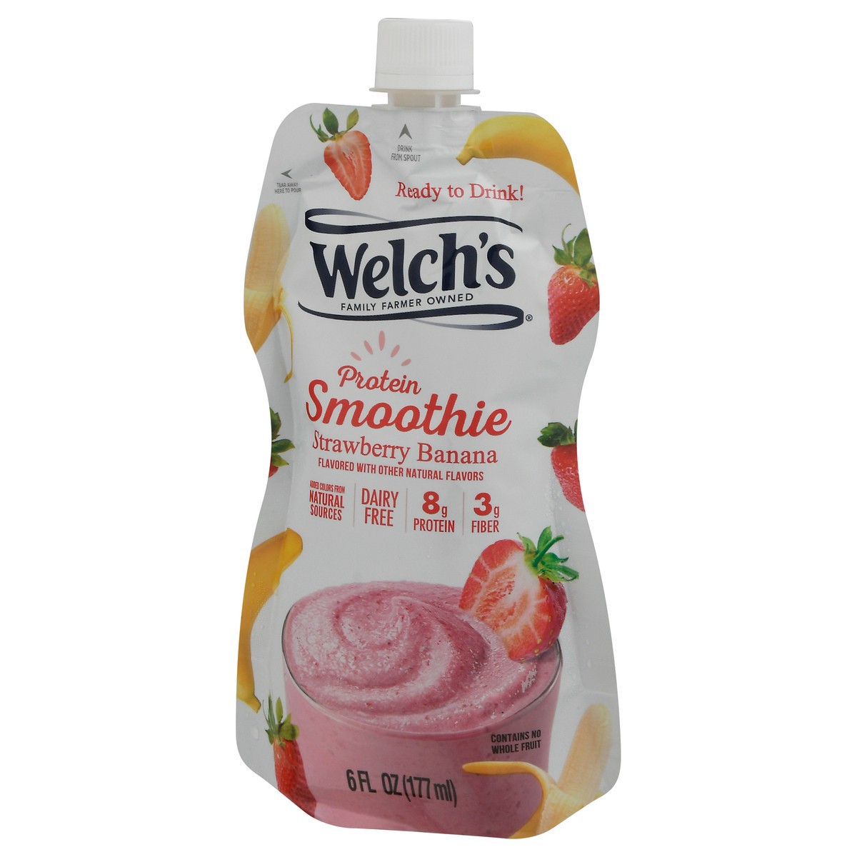 slide 8 of 9, Welch's Strawberry Banana Protein Smoothie 6 fl oz, 6 fl oz