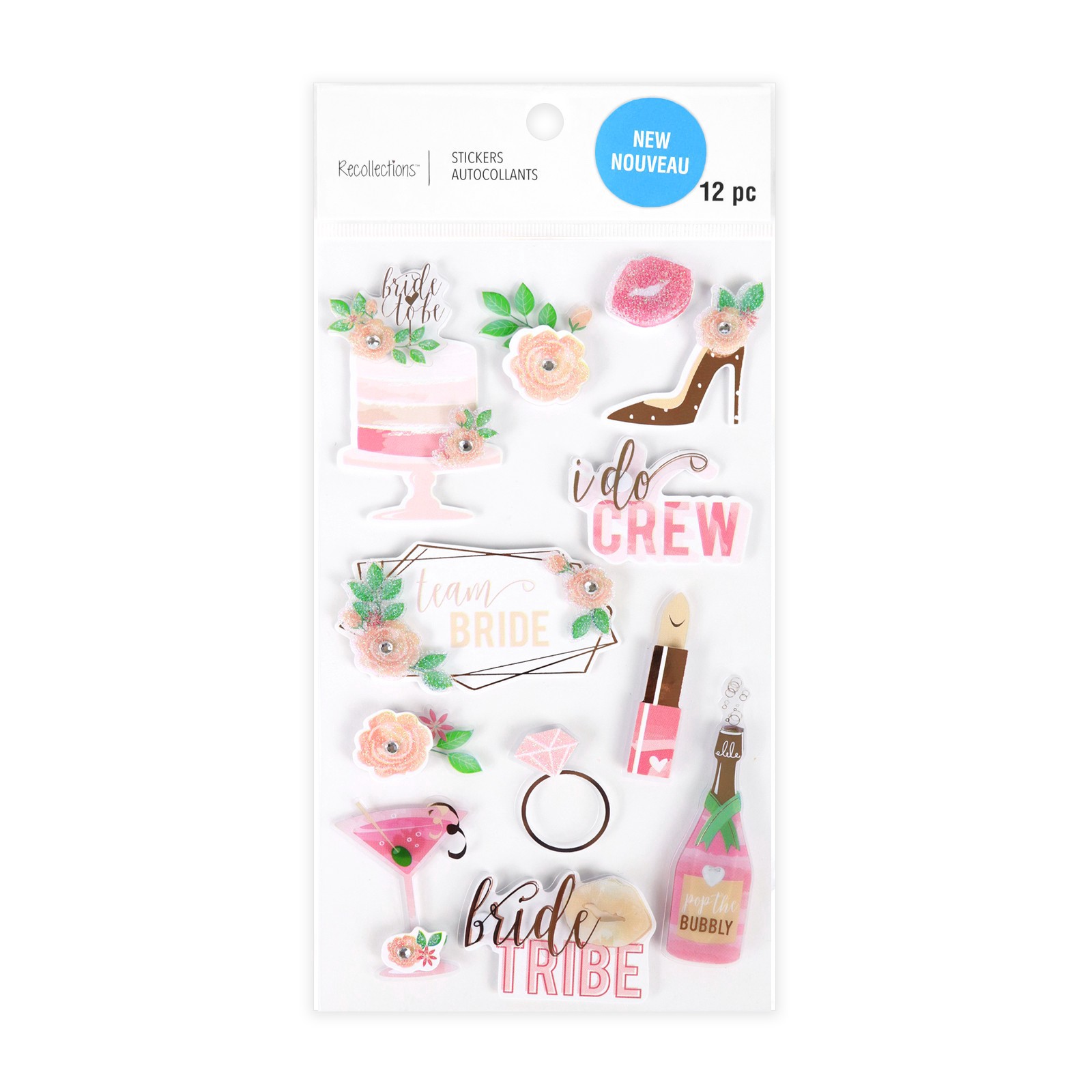 slide 4 of 4, Wedding Party Dimensional Stickers By Recollections, 3.88 in x 7 in