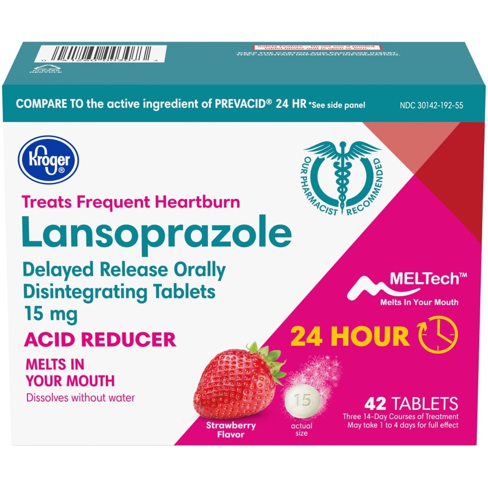 slide 1 of 1, Kroger Lansoprazole Acid Reducer Tablets, 42 ct