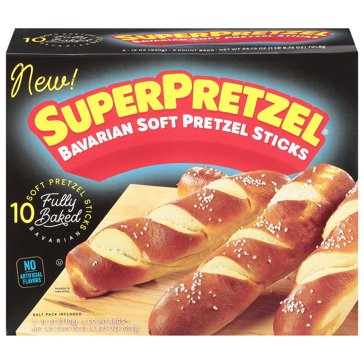 slide 5 of 13, SuperPretzel Bavarian Soft Pretzel Sticks 2 - 12 oz Bags, 10 ct