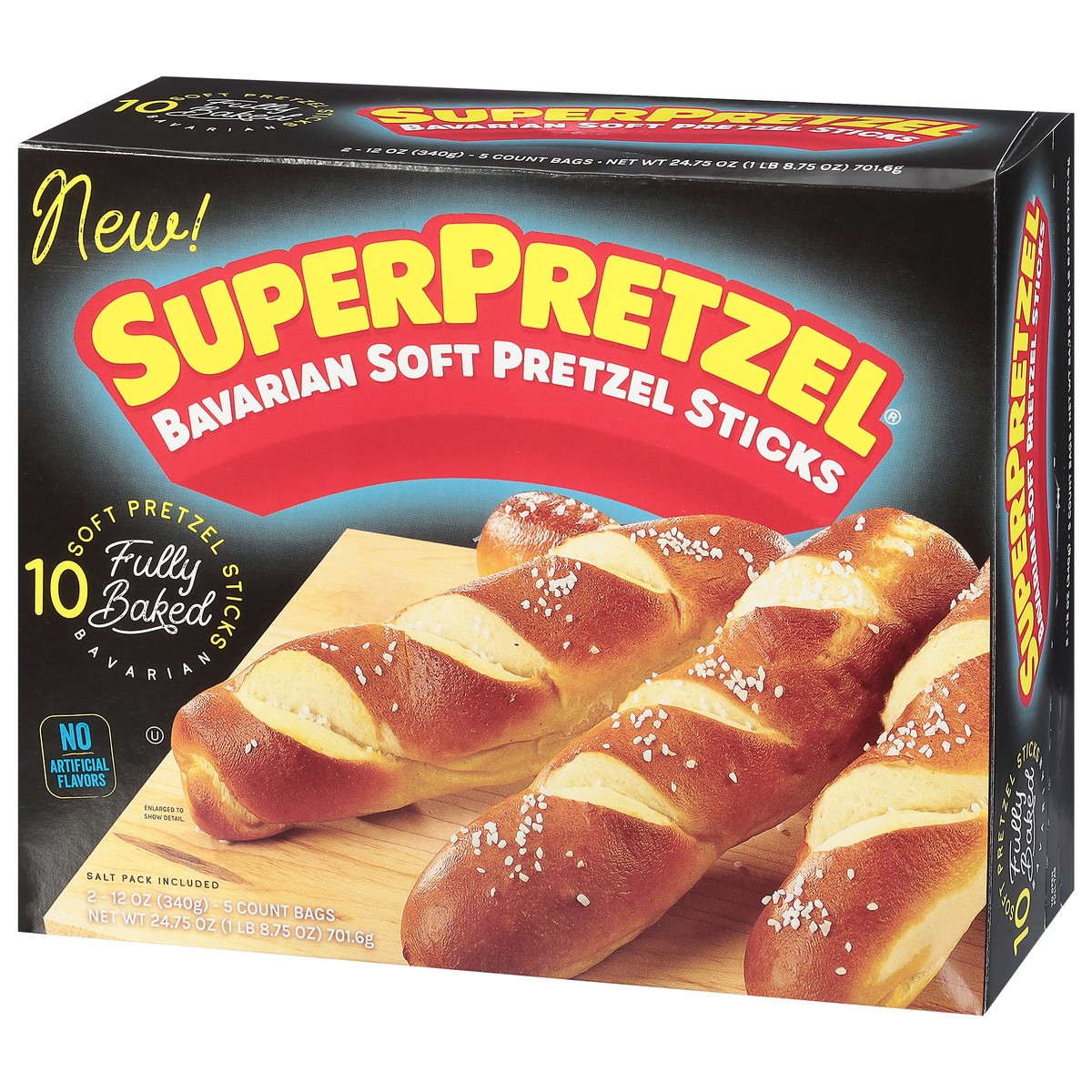 slide 10 of 13, SuperPretzel Bavarian Soft Pretzel Sticks 2 - 12 oz Bags, 10 ct