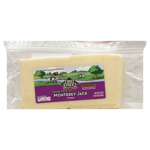 slide 1 of 1, First Street Sliced Monterey Jack Cheese, 1.5 lb