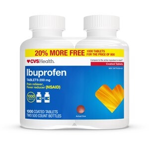 slide 1 of 1, CVS Health Ibuprofen Coated Tablets 200 Mg, 400 Ct, 2 Pack, 800 ct