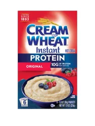 Cream of Wheat Protein Instant Original Hot Cereal, Hot Breakfast Cereal, 8 oz (6 Packets)