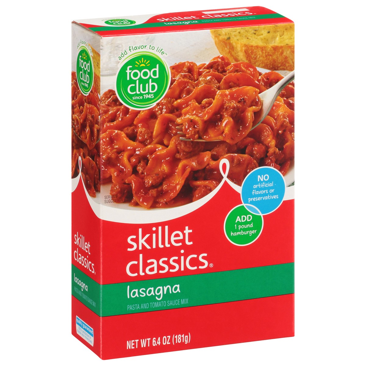 slide 10 of 10, Food Club Lasagna Hamburger Skillet Classics, 6.4 oz