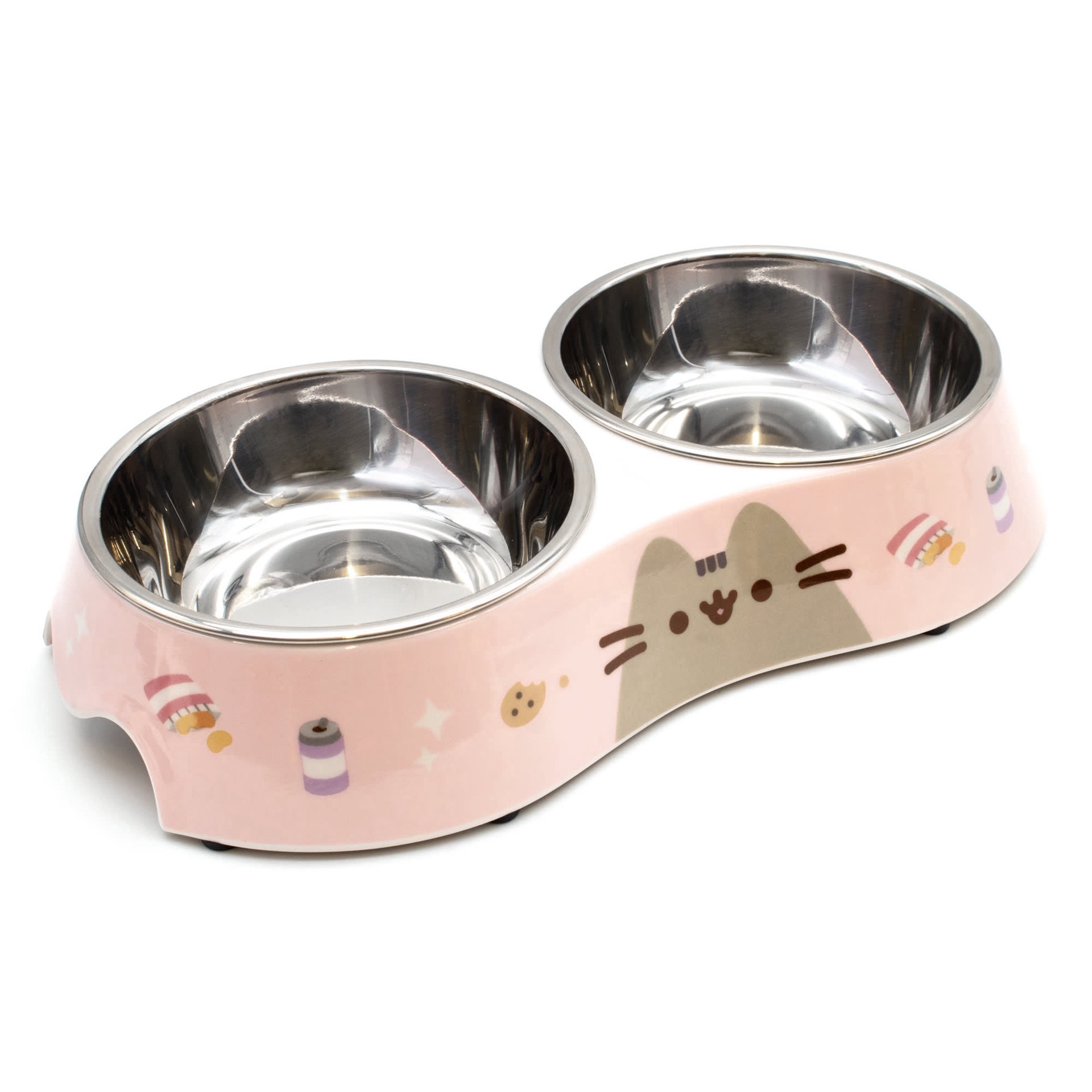 slide 1 of 1, Pusheen Pink Sweets & Treats Double Diner Bowl for Cats, 1 ct