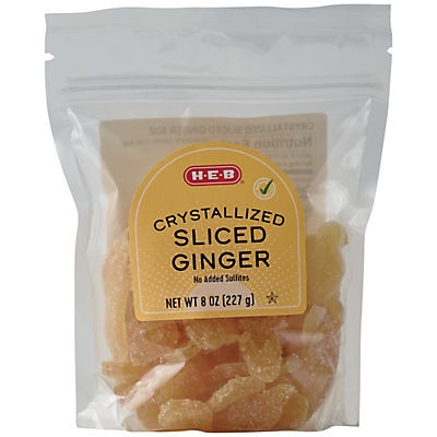 slide 1 of 1, H-E-B Dried Crystallized Sliced Ginger, 8 oz