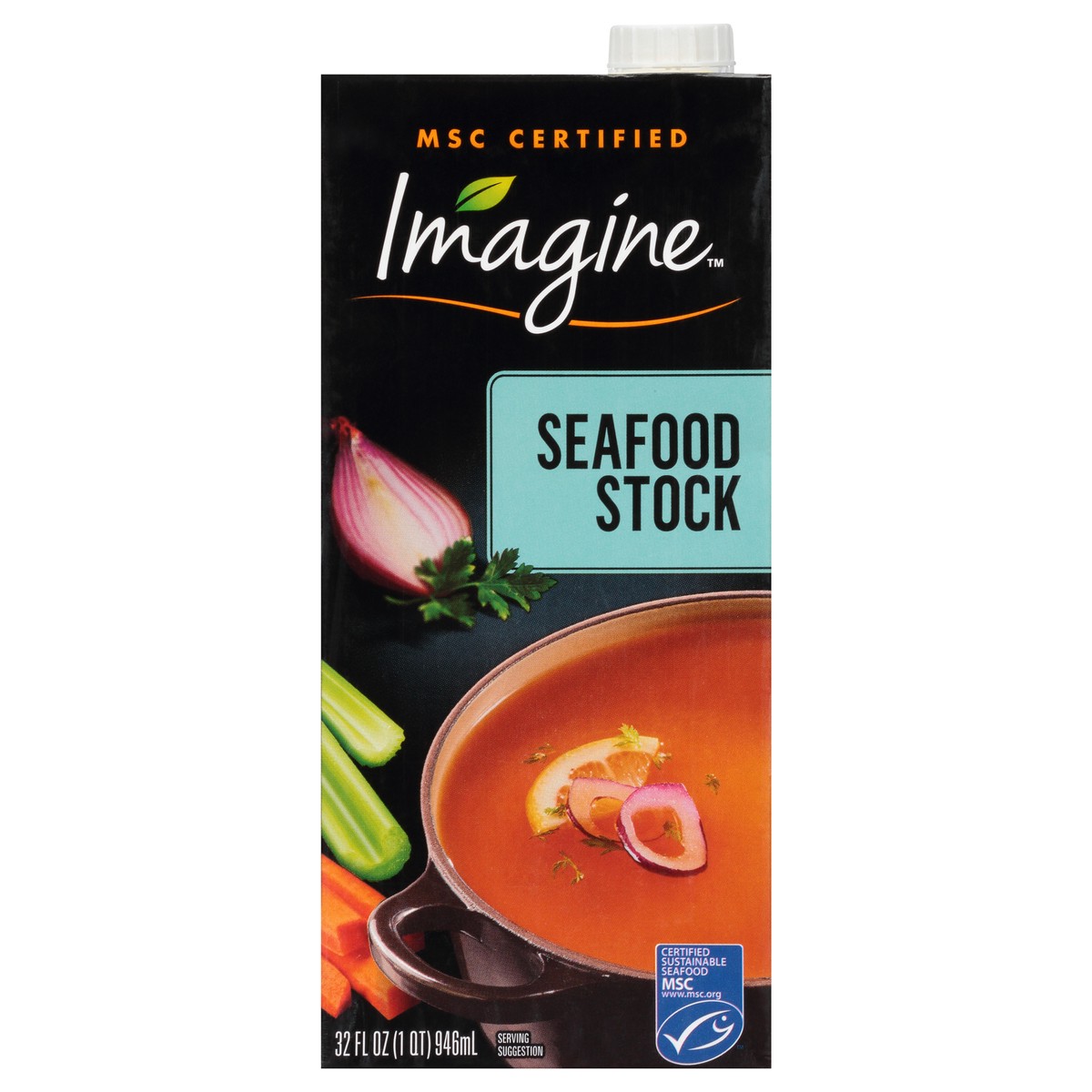 slide 1 of 10, Imagine Organic Seafood Stock, 32 fl oz