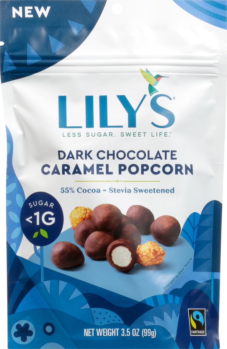 slide 2 of 13, Lily's Dark Chocolate Caramel Popcorn 3.5 oz, 3.5 oz