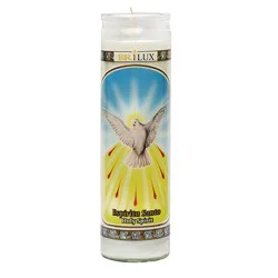 Brilux Espiritu Santo Religious Candle - White Wax