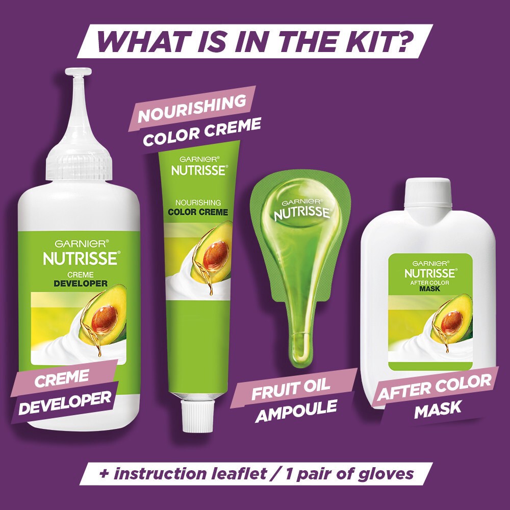 slide 6 of 6, Garnier Ultra Color V2 Dark Intense Violet Nourishing Bold Permanent Hair Color Creme, 1 ct