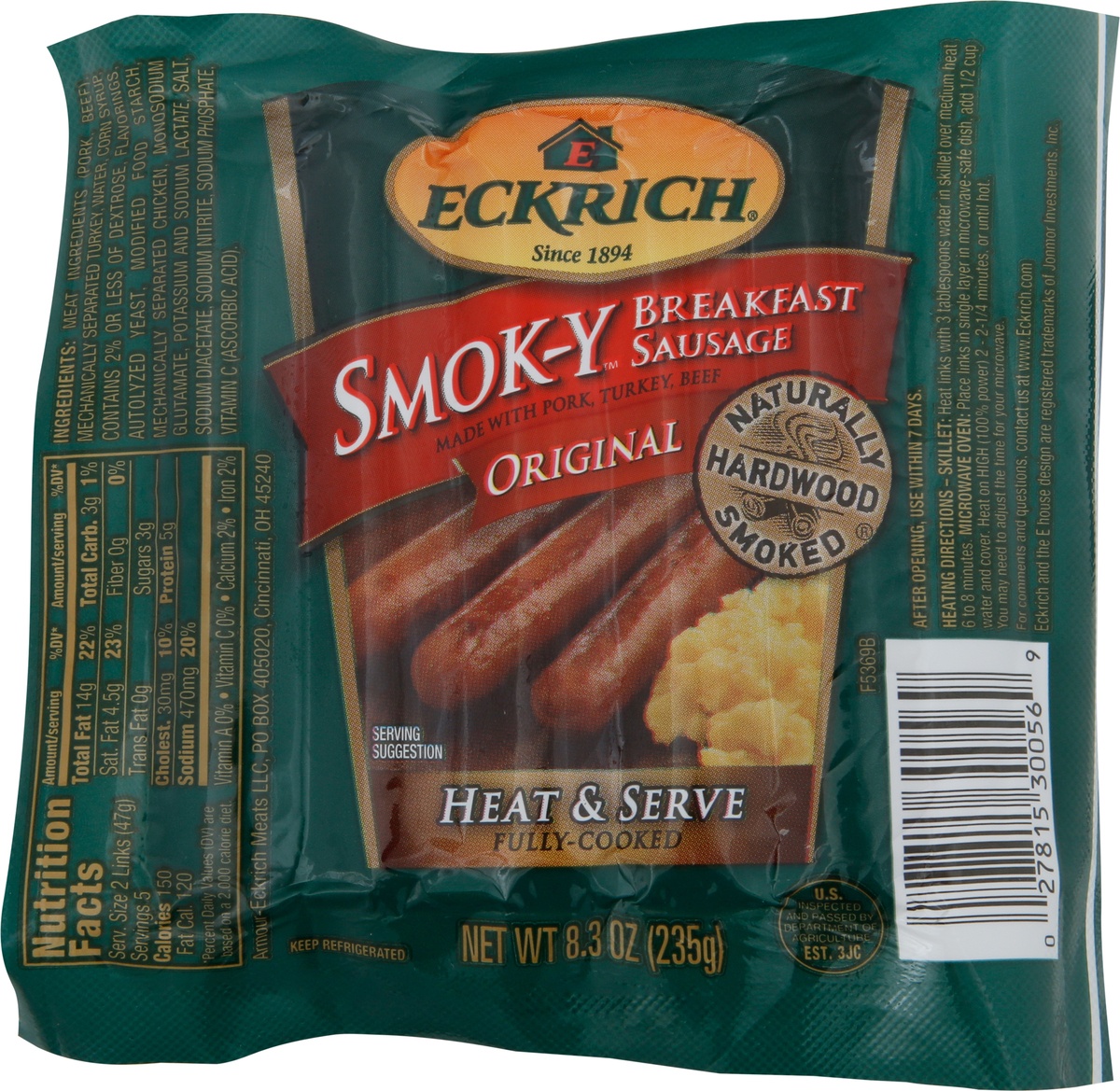 slide 4 of 5, Eckrich Smok-Y Original Breakfast Sausage, 8.3 oz