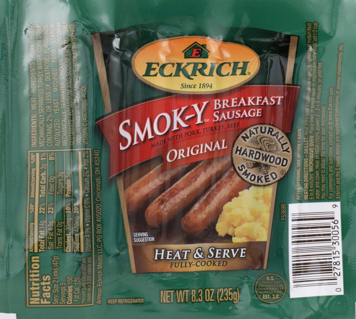 slide 5 of 8, Eckrich Smok-Y-Links Original Breakfast Sausage, 8.3 oz, 8.3 oz