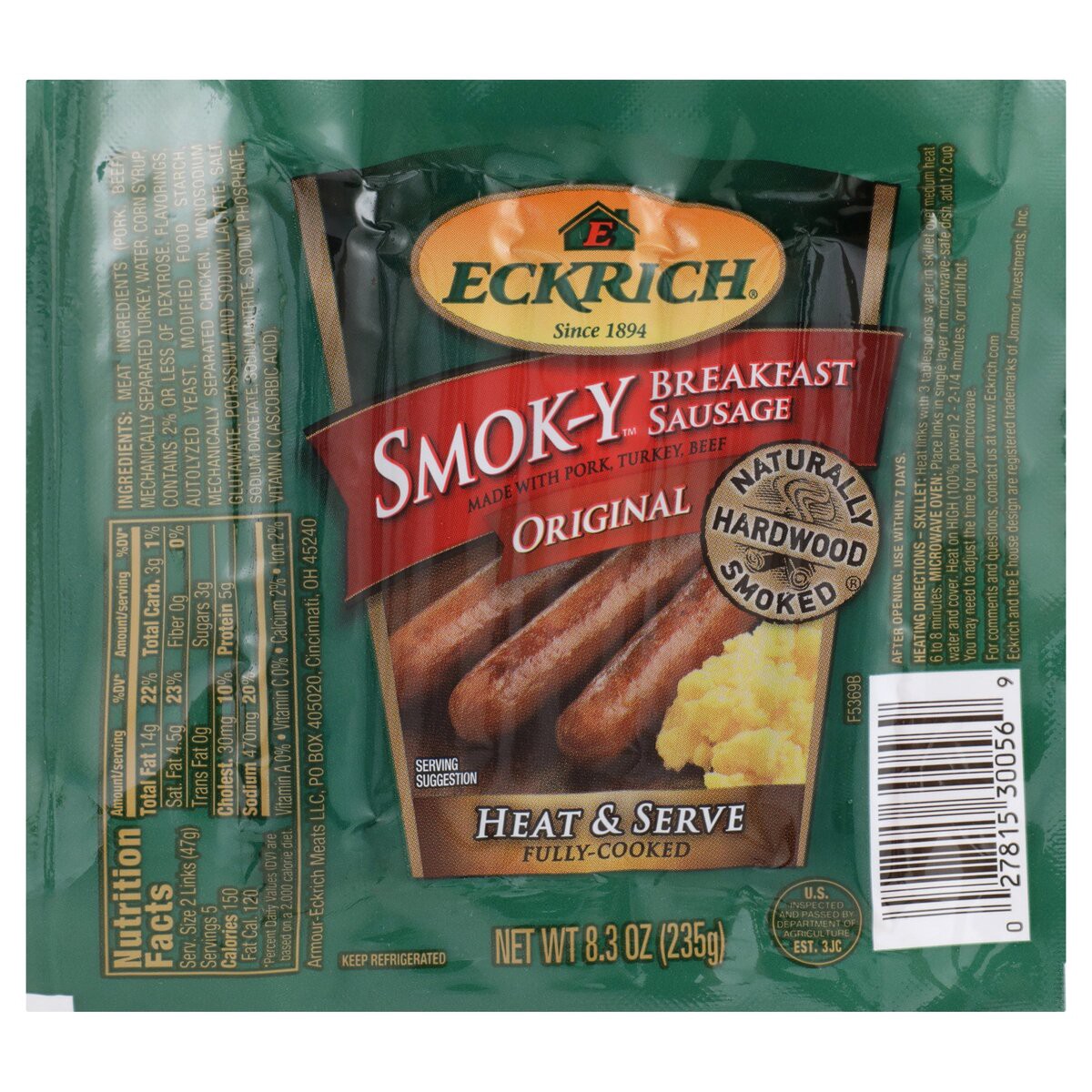 slide 1 of 8, Eckrich Smok-Y-Links Original Breakfast Sausage, 8.3 oz, 8.3 oz