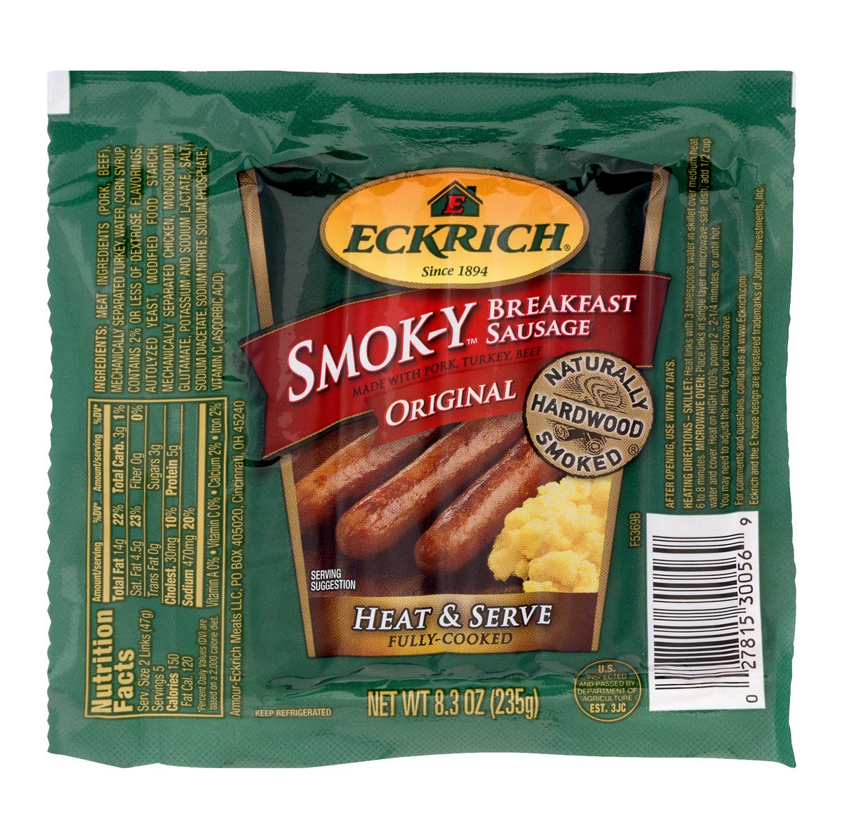 slide 1 of 8, Eckrich Smok-Y-Links Original Breakfast Sausage, 8.3 oz, 8.3 oz