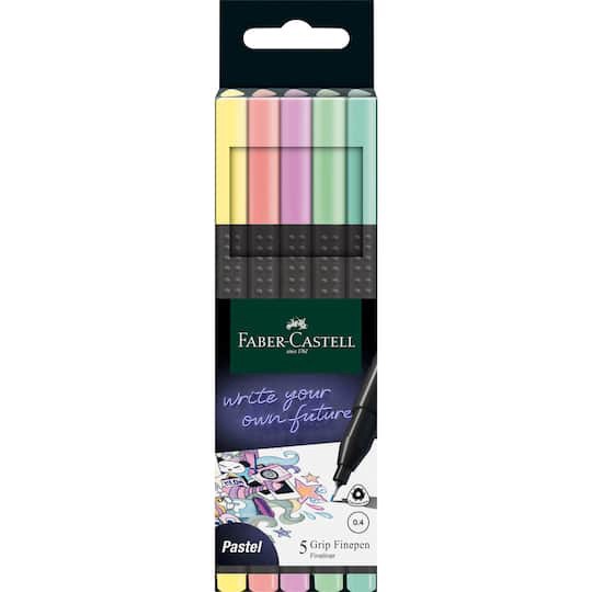 slide 1 of 3, Faber-Castell Pastel Colors Grip Finepen Set, 0.4 mm