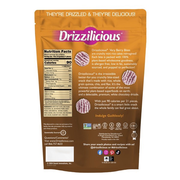 slide 5 of 5, Drizzilicious Min Rice Cakes Wild Berry, 4 oz, 4 oz