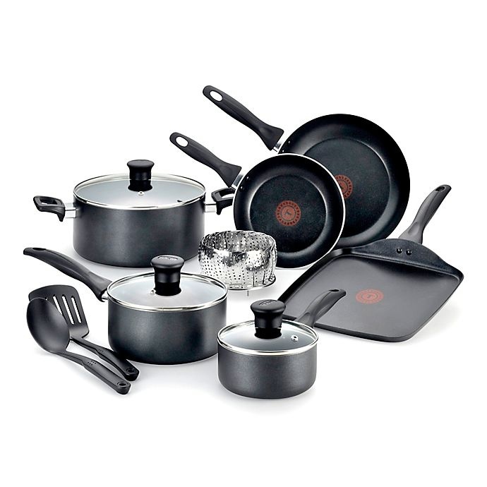 slide 1 of 6, T-fal Pure Cook Nonstick Aluminum Cookware Set, 12 ct