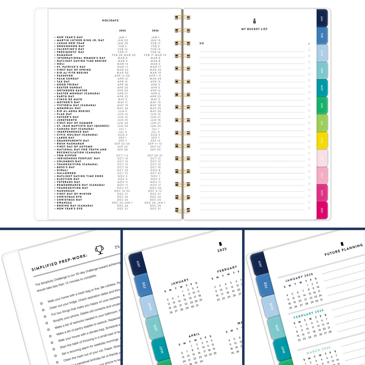 slide 5 of 5, AT A GLANCE Simplified by Emily Ley for AT-A-GLANCE 2025 Weekly Monthly Planner, Happy Stripe, Small, 5 1/2" x 8 1/2", 1 ct