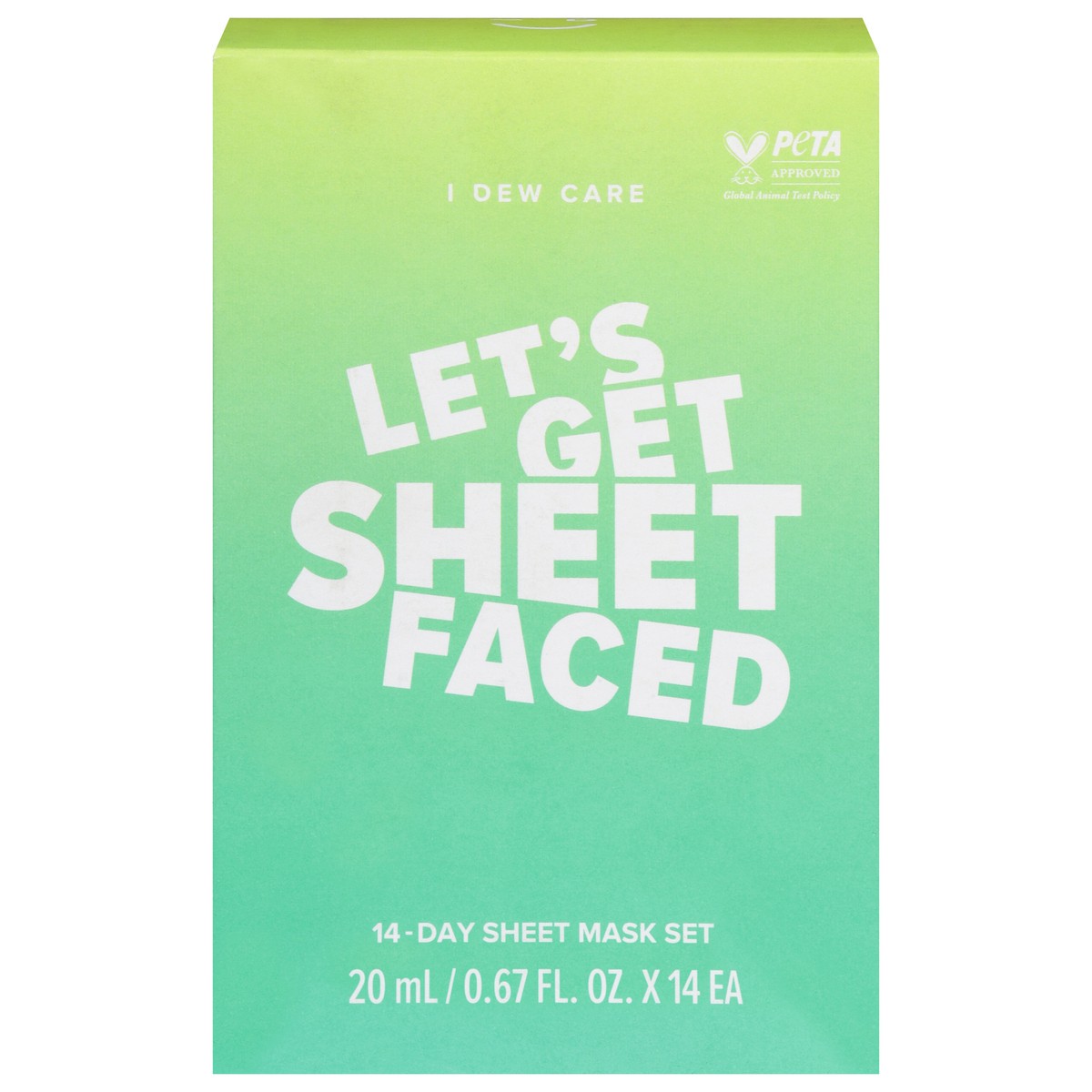 slide 1 of 13, I Dew Care Let's Get Sheet Faced 14-Day Sheet Mask Set, 14 - 0.67 fl oz Masks, 14 ct