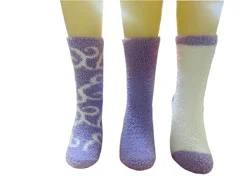 Legale Cozy Marl Swirl Pattern Crew Socks - Lavender