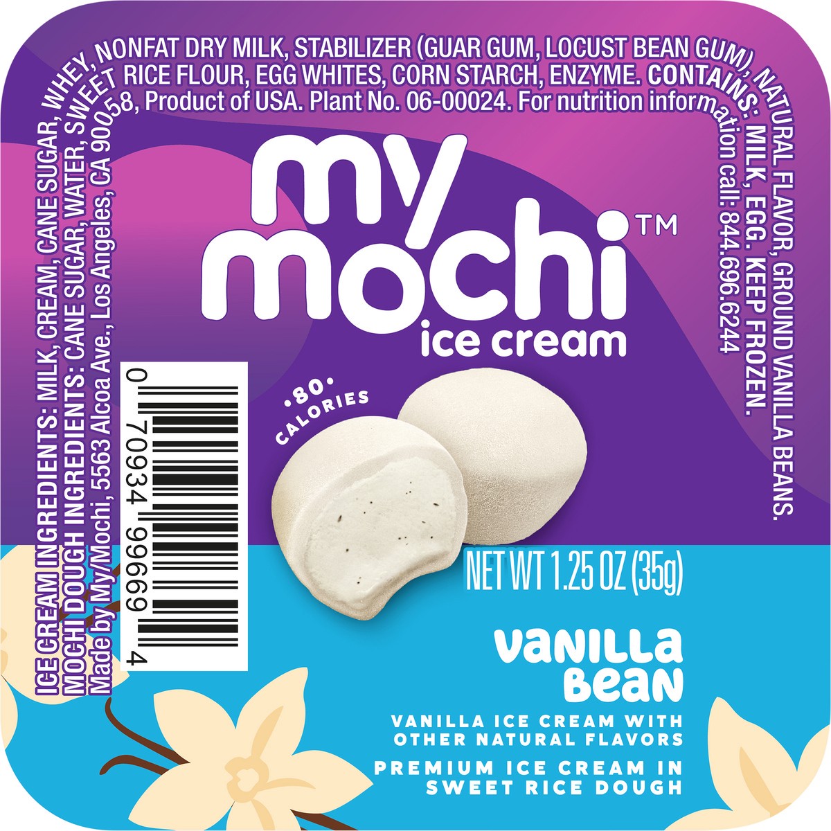 slide 3 of 4, My/Mochi Ice Cream Single Serve Vanilla, 1.5 oz