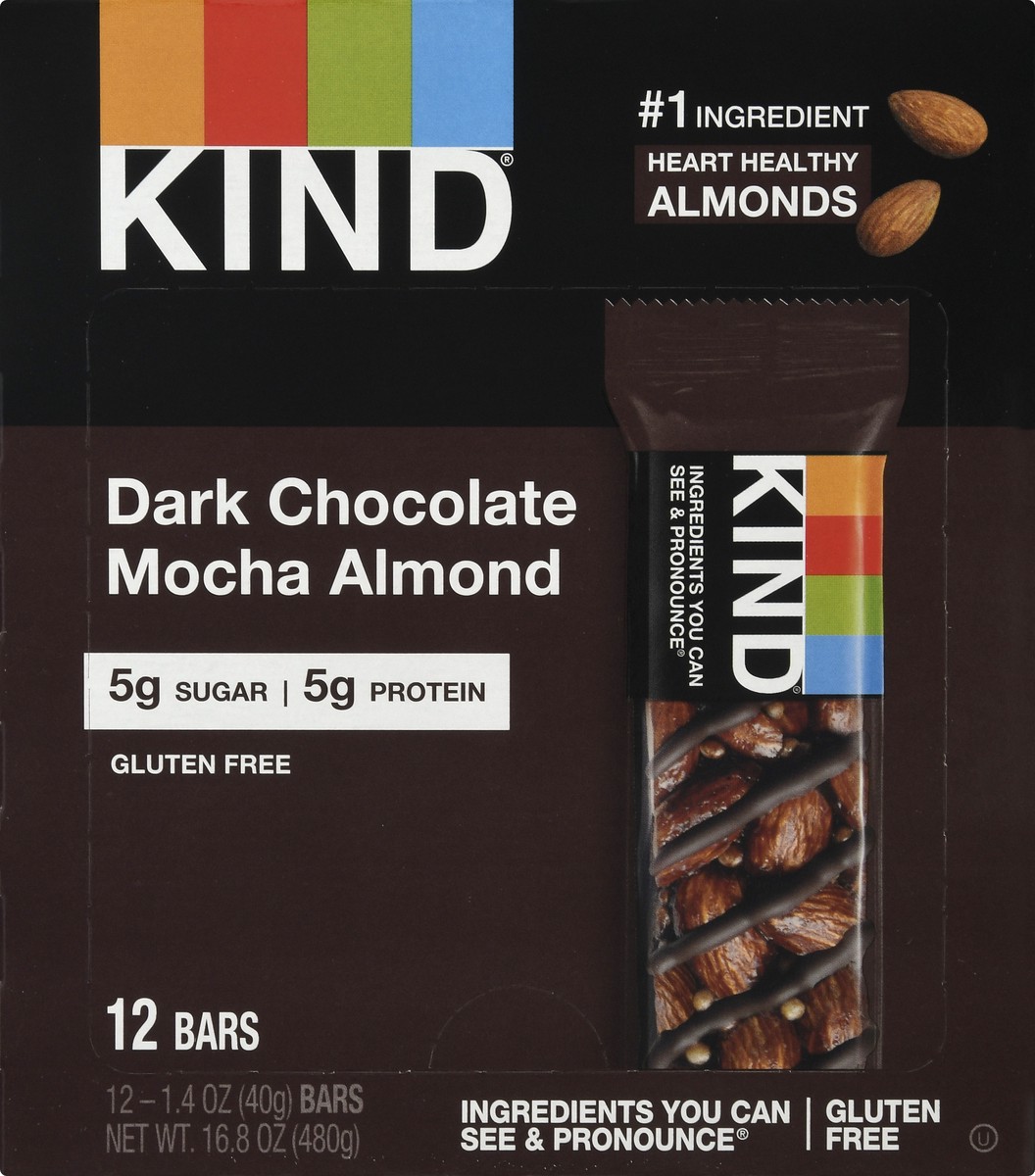 slide 6 of 9, KIND Dark Chocolate Mocha Almond Bar 12 ea, 12 ct