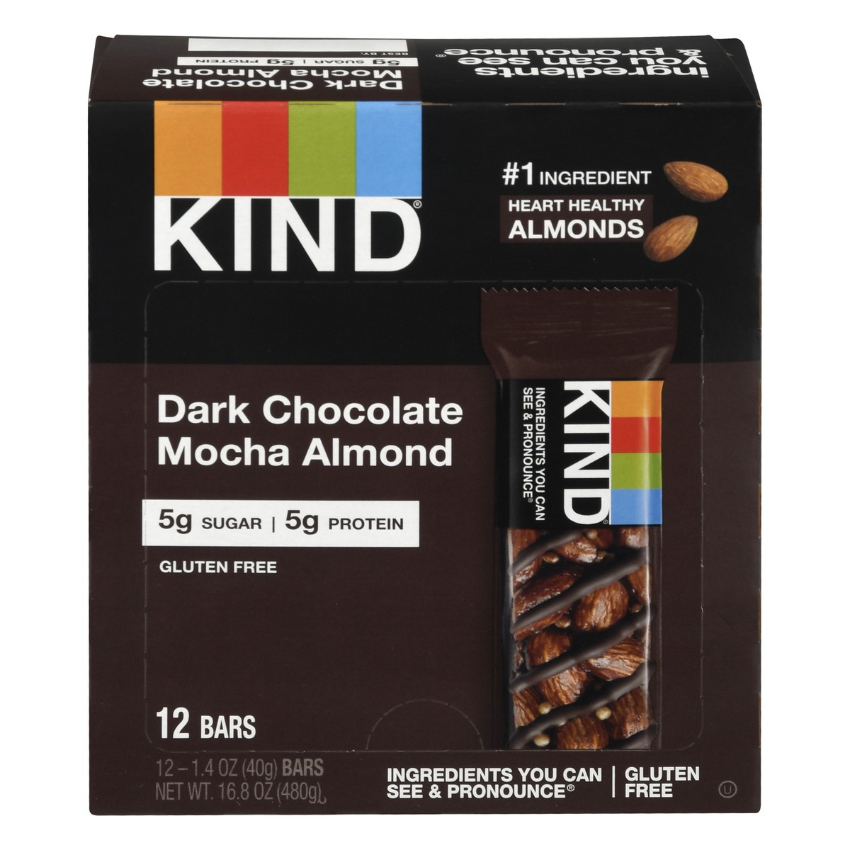 slide 1 of 9, KIND Dark Chocolate Mocha Almond Bar 12 ea, 12 ct