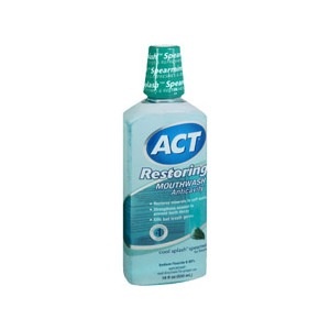 slide 1 of 1, ACT Restoring Anticavity Mouthwash Cool Splash Spearmint, 18 oz
