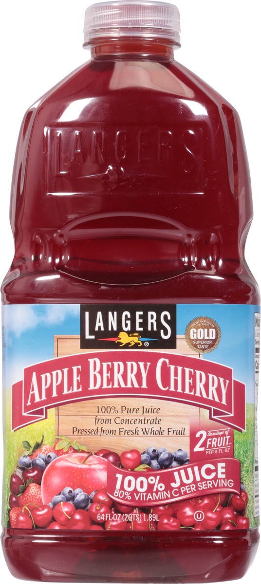 slide 3 of 14, Langers Apple Berry Cherry 100% Juice - 64 fl oz, 64 fl oz