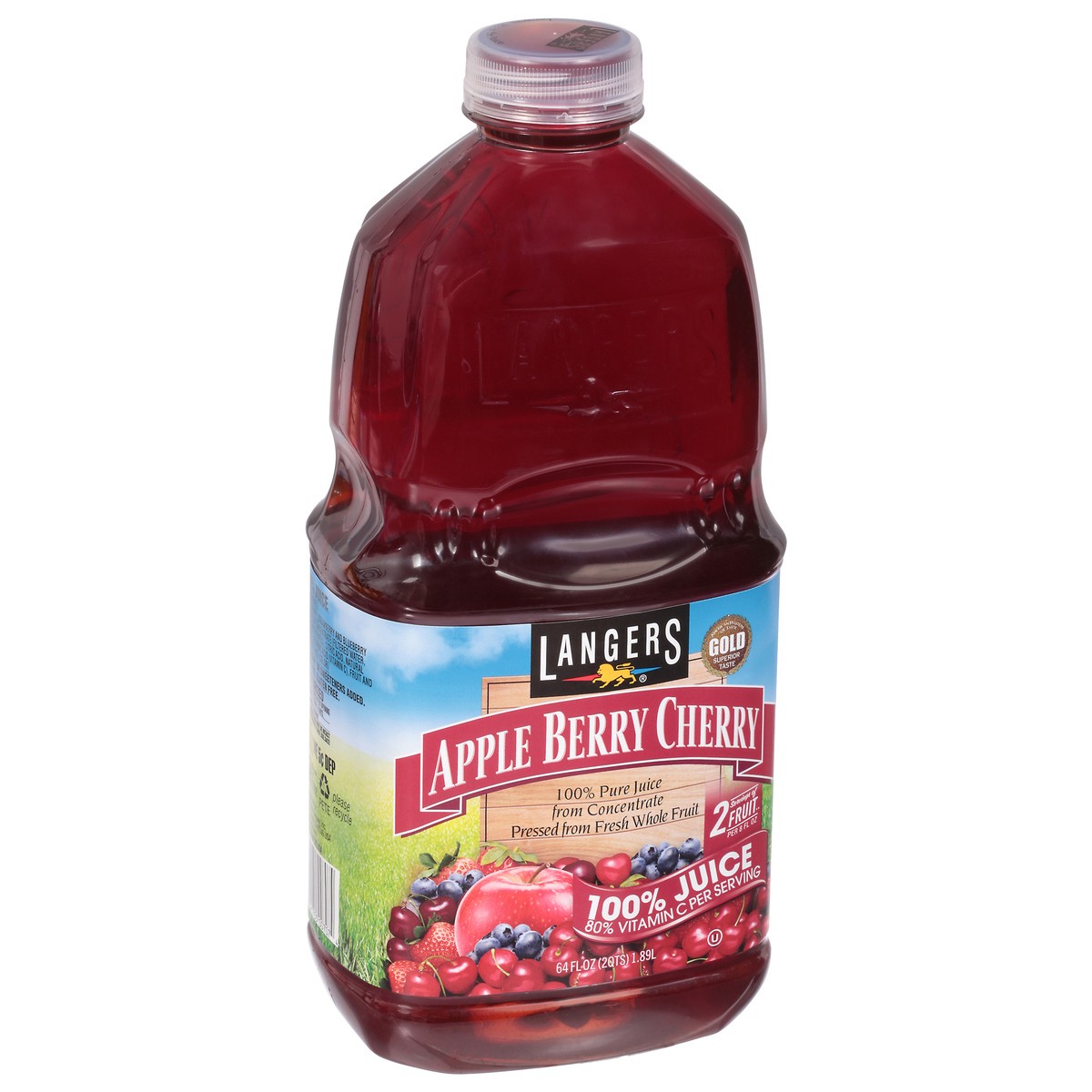 slide 8 of 14, Langers Apple Berry Cherry 100% Juice - 64 fl oz, 64 fl oz