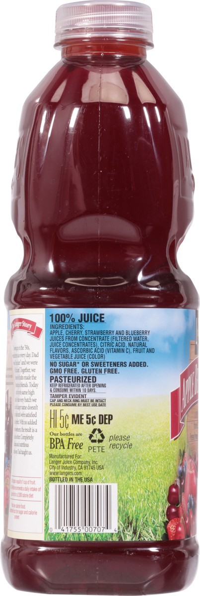 slide 12 of 14, Langers Apple Berry Cherry 100% Juice - 64 fl oz, 64 fl oz