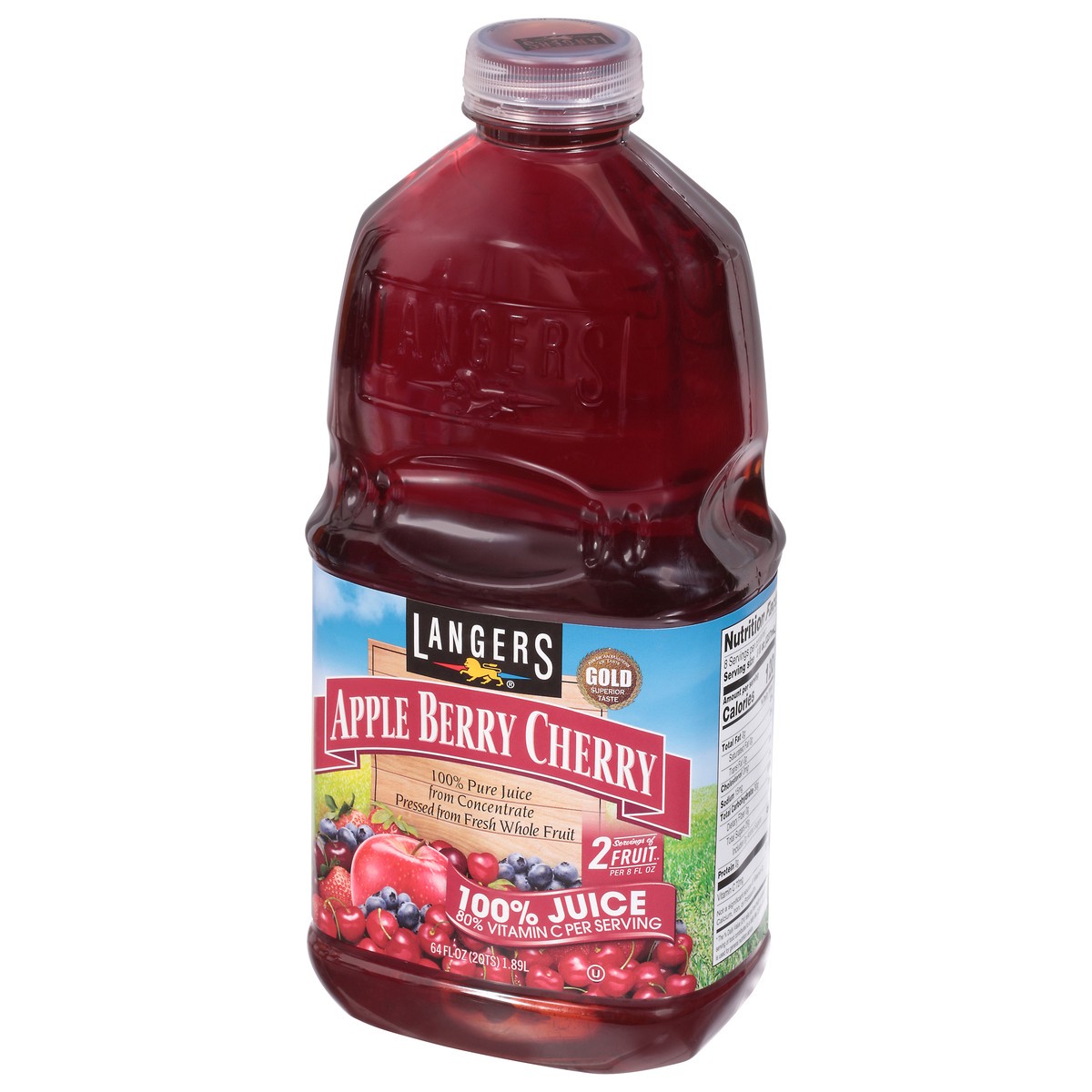 slide 5 of 14, Langers Apple Berry Cherry 100% Juice - 64 fl oz, 64 fl oz