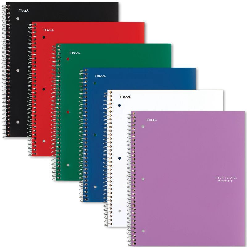 slide 3 of 11, Five Star 1 Subject College Ruled Spiral Notebook (Colors May Vary), 1 ct