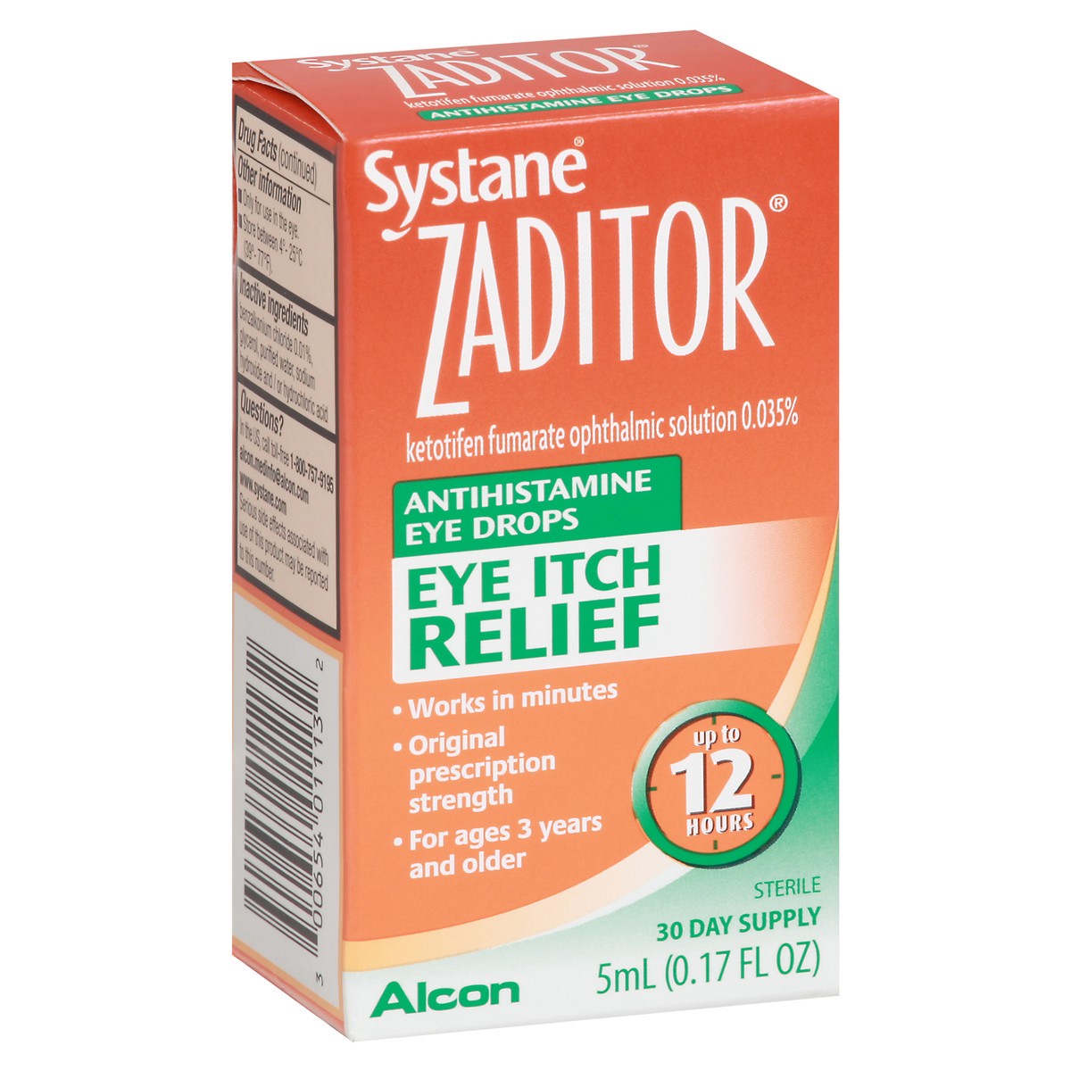 slide 8 of 12, Systane Zaditor Itch Relief Antihistamine Sterile Eye Drops 5 ml, 0.16 oz