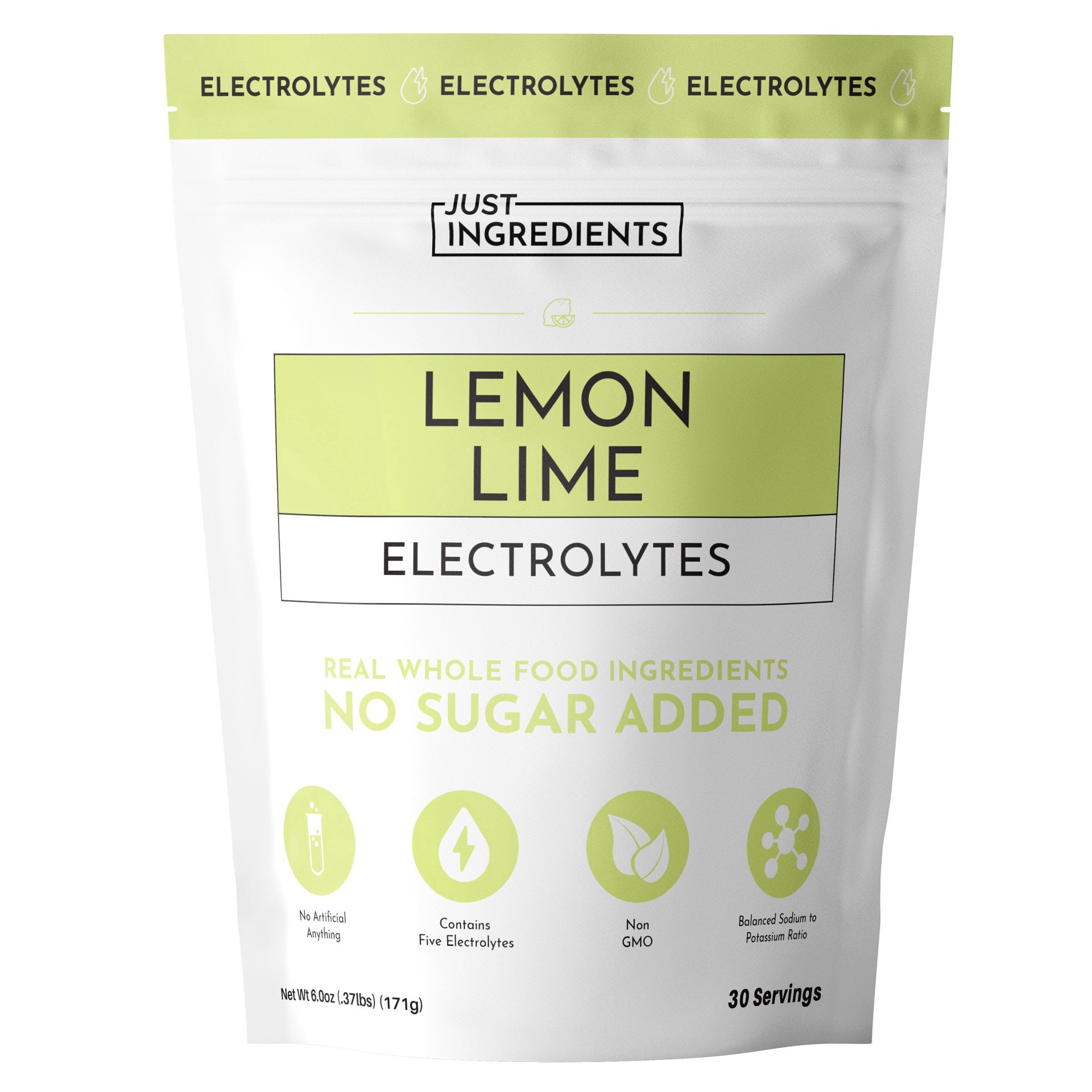 slide 1 of 1, Just Ingredients Lemon Lime Electrolytes, 6 oz
